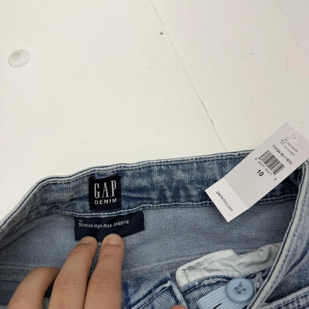 Gap Old Navy Outfit Set Girls 10 Blue Striped Tank Denim Jeans 2 Piece Casual